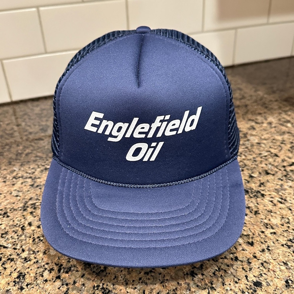 Vintage Englefield Oil Trucker Hat KC Snapback Blue